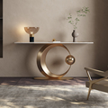 MARBLE PROWNA LALGUNGAN MEREKA FOYER CONSOLE TABLES GOLDEN Console Furniture Low MOQ Design Moern Moon Shaped Entryway Table1