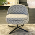 Sendai Light Luxury Style Single Swivel Chair Modern High-quality Fabric Home Furniture Villa Living Room Balcony Leisure Chair1