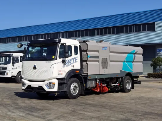 Trak Pembersihan Jalan 10cbm Asas Roda 170HP 3800mm Dongfeng dengan Trak Penyapu Jalan1