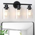Retro Classic Glass Wall Lamp - Best Selling 3 Heads Black Bathroom Vanity Light1