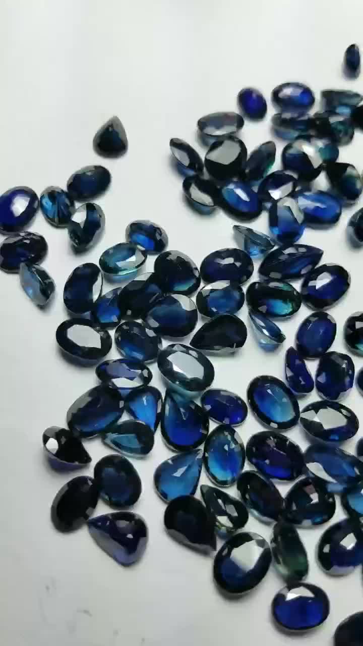 Hot sale Oval cut Shan dong blue sapphire natural gemstone1