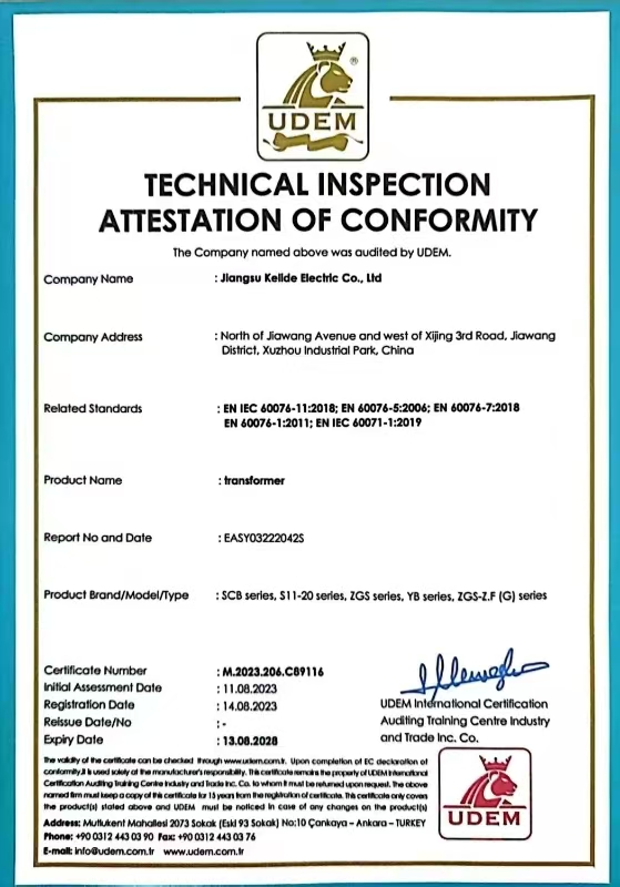 TECHNICAL INSPECTION ATTESTATION OF CONFORMITY