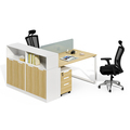 2019 New Bookcase with Computer Desk - Face to Face Office Workstation for 2 Persons1