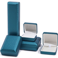 Großhandel Custom Logo Neues Luxus -Schmuckverpackungsbox Armband Armband Lagerbox Halskette Blau Leder Ring Juwelier Box1