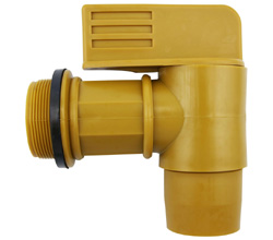 Plastic Faucet 2" BSP Thread Polyethylene Drum Faucet Gold Barrel Tap Plastic Spigot