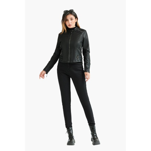 Vestes noires pour femmes, vestes PU