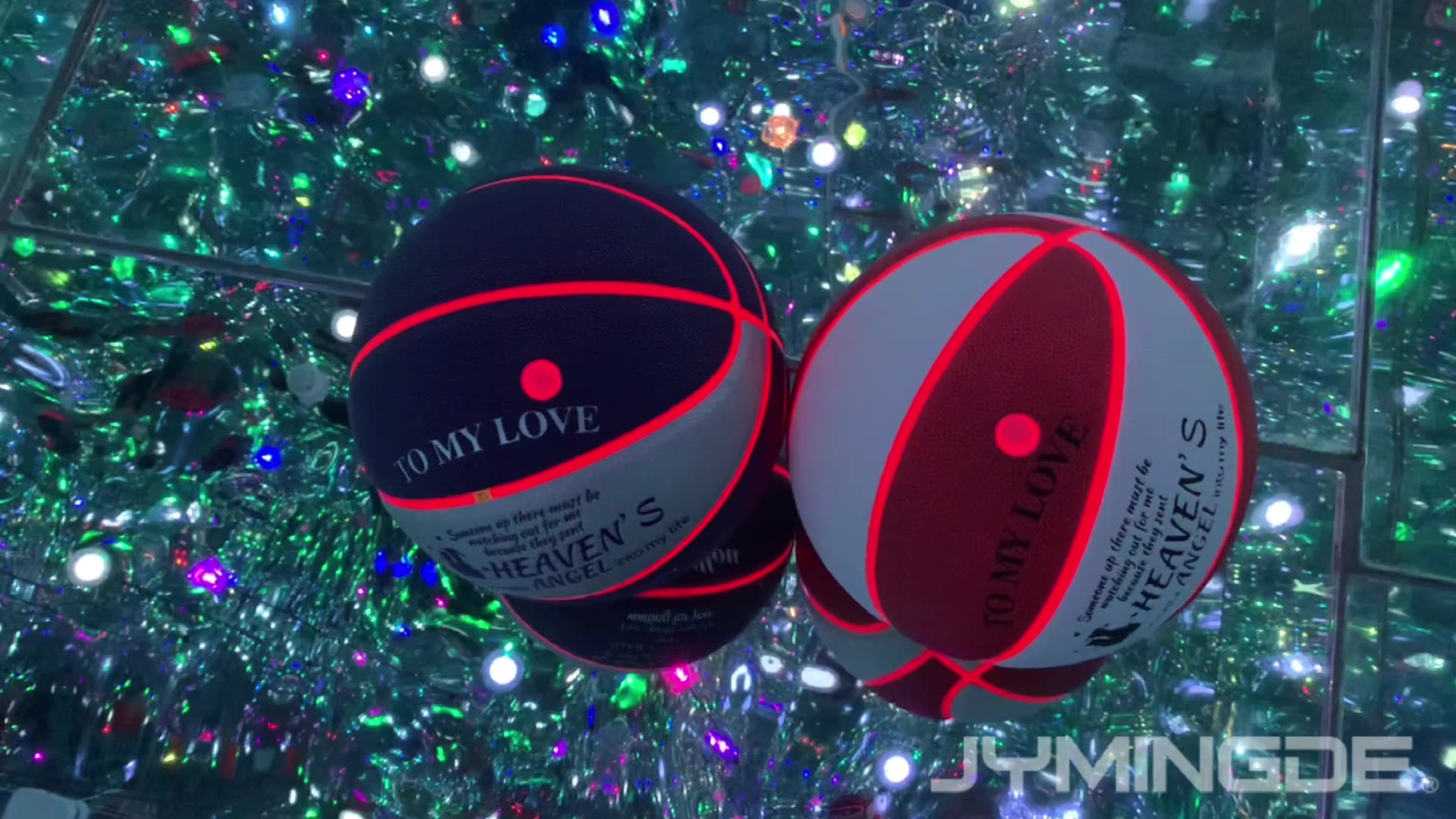 Hot sale custom laminated glow in the dark PU leather light up luminous LED basketball ball1