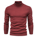Autumn & Winter Men's Solid Color High Neck Pullover Sweater1