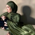 جدیدترین روسری عمامه نرم با حجاب براق شال چروک براق و براق روسری زنانه مسلمان 1