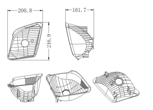 Molde de inyección para reflector de lámpara de automóvil