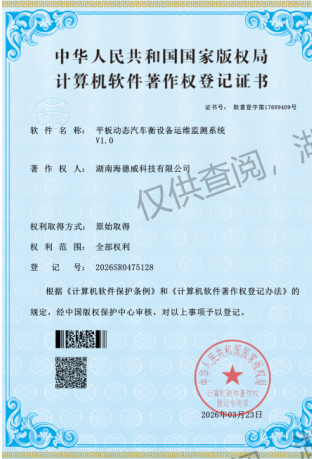 Computer Software Copyright Registration Certificate