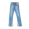 Προσαρμοσμένο λογότυπο OEM ODM Slide Zip Flare Flare Jeans Men πλένονται Bootcut Bell Bottom Jeans1