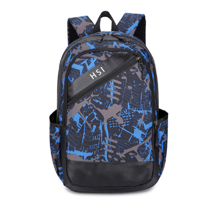 Promotional blue travel Nylon school backpack bag laptop sports back pack custom logo for student1