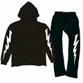 Υψηλής ποιότητας 100% βαμβακερό γαλλικό terry hoodie sweatpants προσαρμοσμένη υψηλή μόδα κοπή άκρη δύο κομμάτια set tracks για men1