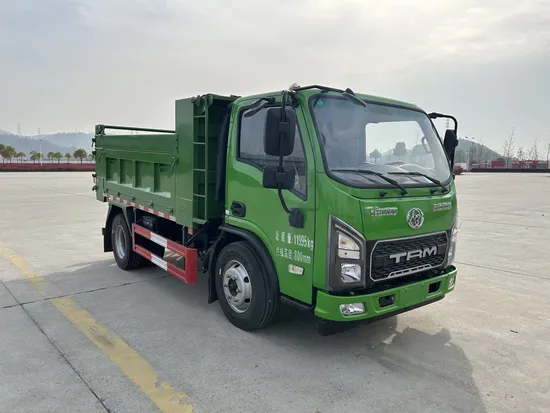 Kecekapan &amp; Ketahanan Tinggi Tri-Ring 4X2 8cbm Trak Pembuangan Belakang untuk Pengangkutan Pasir dan Kerikil1