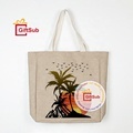 Sublimation Printed Large Size Linen and Polyester Tote Bag with Durable Design for Beach and Shopping1