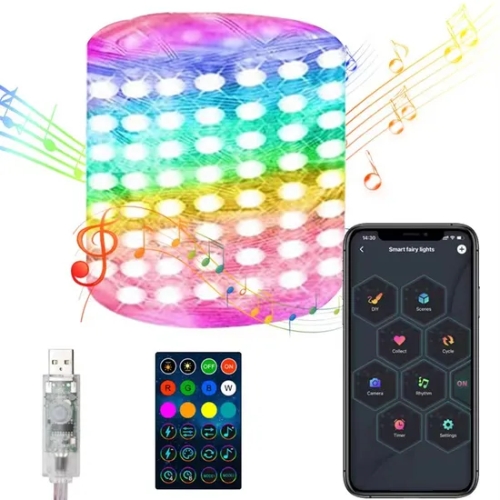 Luzes de cordas LED RGB inteligentes para decoração interna e externa1