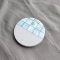 Natural Mother of Pearl Round Mosaic Sea Shell Jewelry Marble Coaster1