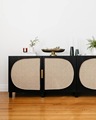 Neues Design nordischer Stil Sideboard Natural Modern Designs Massivholz Aufbewahrung Rattan Wohnzimmer Küchenschrank1