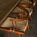 سعر رخيصة الأثاث الحديثة مقهى الخشب والكراسي الجلدية للمطعم 1