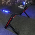Greenfield Furniture Cheap Gaming Table PC Desk with Carbon Fiber Top and RGB 7 Colors LED1
