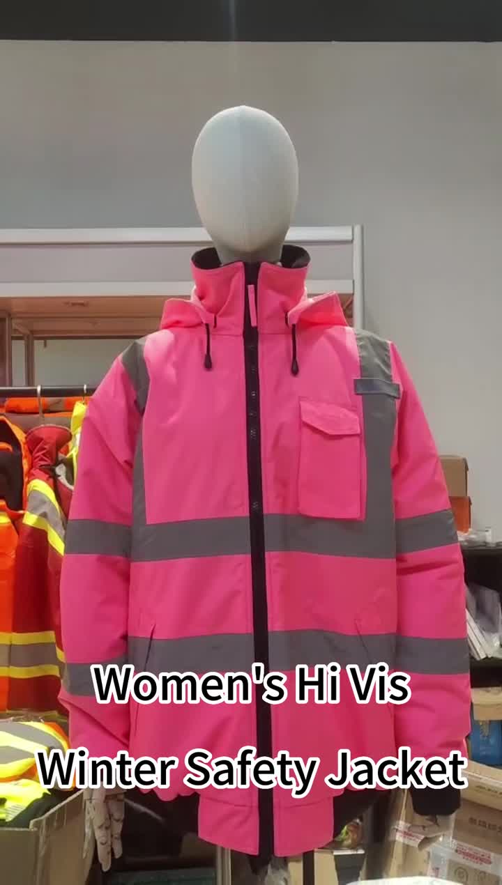 Women's Hi Vis Reflective Winter Safety Pink Color