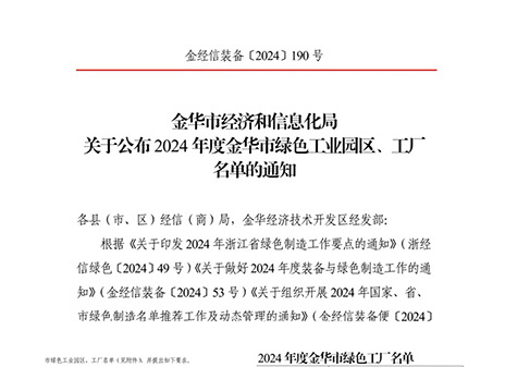 Gute Nachrichten! Zhejiang Feiya Elevator Company gewann den unsichtbaren Meister Enterprise in der Provinz Zhejiang, Jinhua City, Green Factory Double Honors, einen neuen Entwicklungsgang