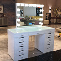 Custom Wooden MDF White Dressing Table Set with Mirror for Bedroom1