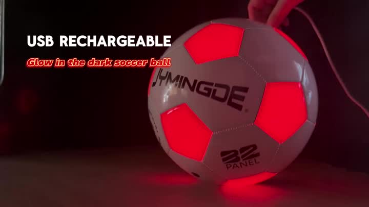 Cuir USB Rechargeable Glow dans le football noir