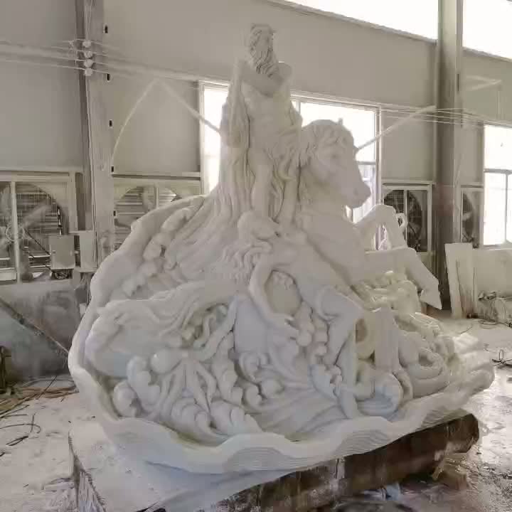 Marble Sea Warrior Sculpture Captures the Spirit of Courage and Strength
