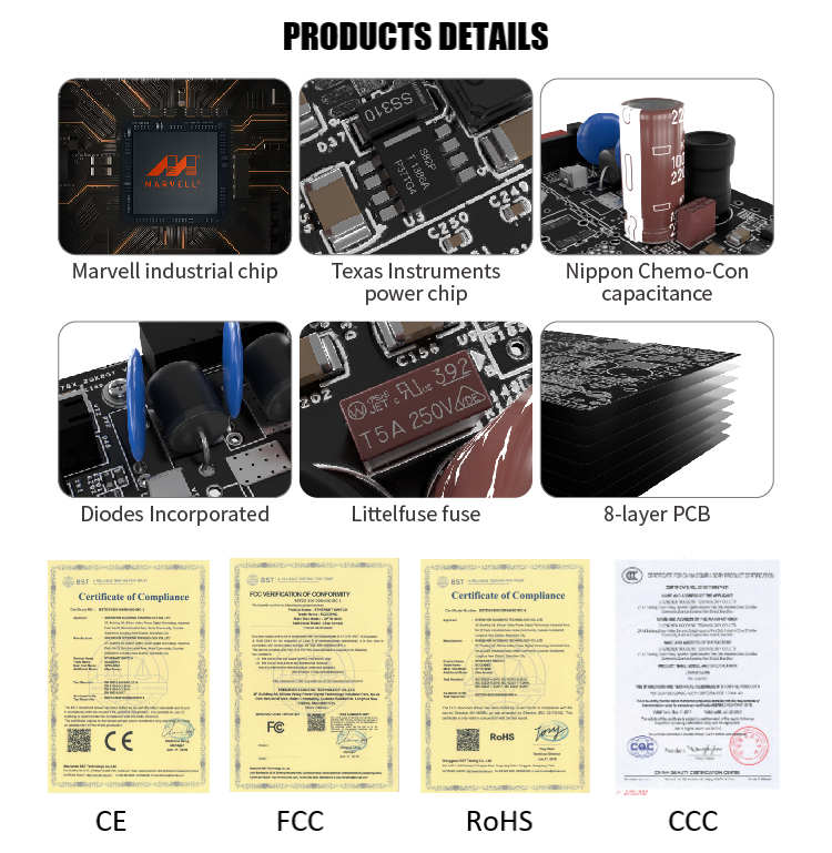 Industrial Fast 2 *1000x + 8 *10/10/1000t Switch Ethernet não gerenciado 8 porta