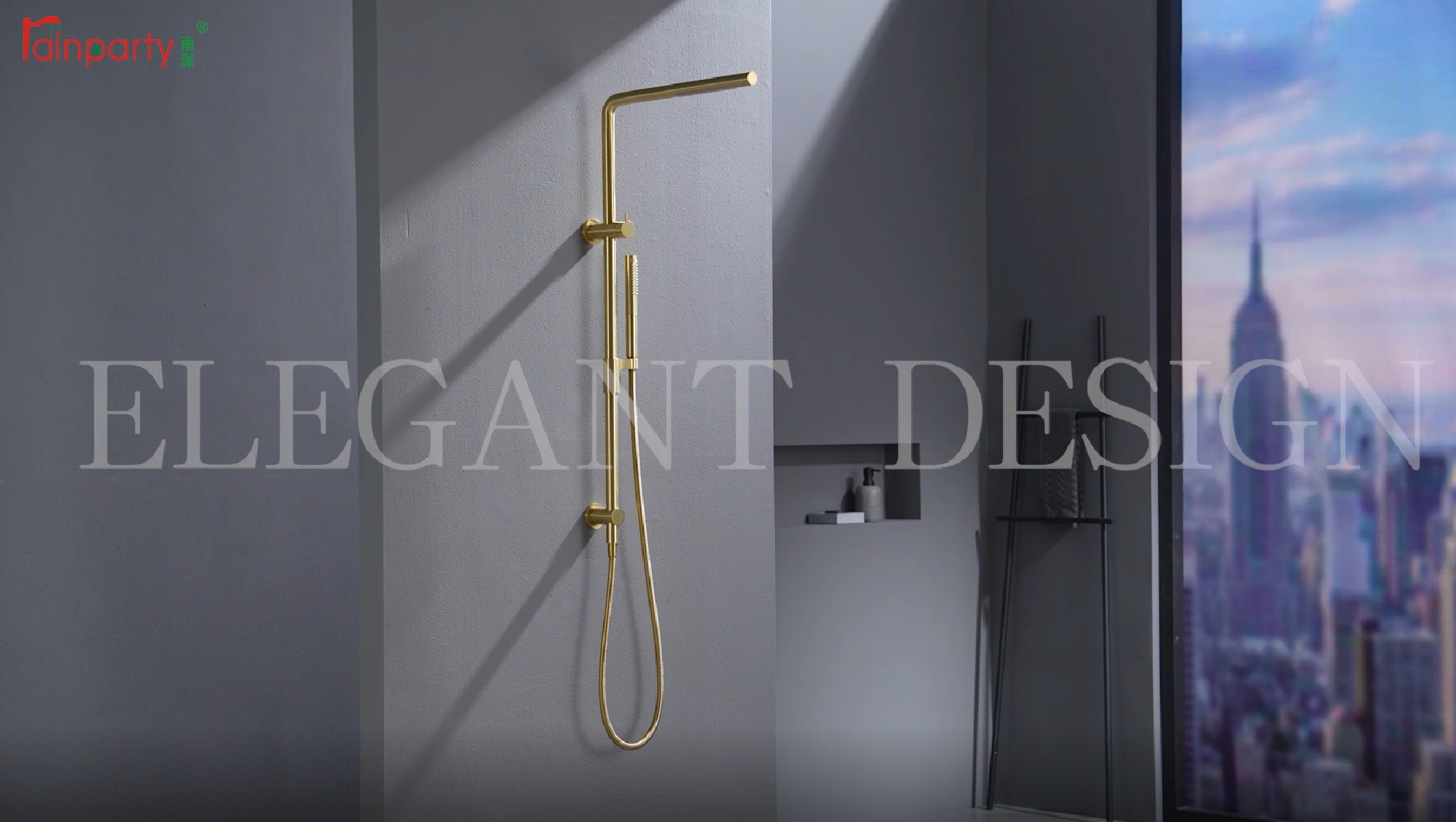 Brass Elegant Integrated Design Shower Set