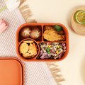 Food Grade Silicone Sealed 4 Compartment Bento Lunch Box for Children's Snacks1