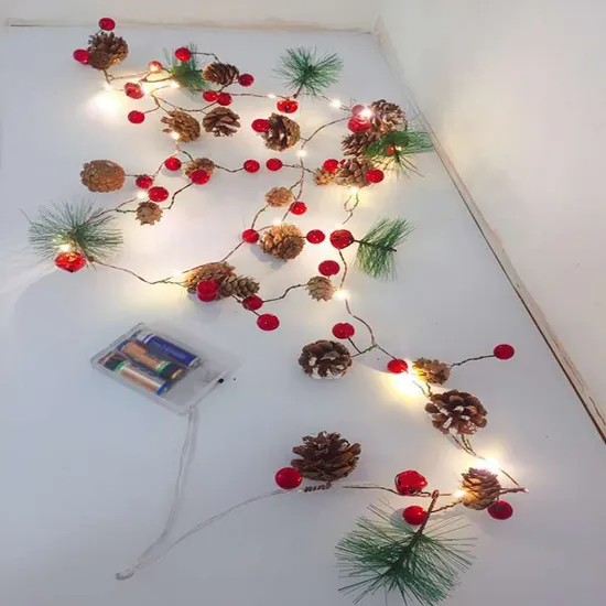 Luzes de fadas lideradas por pinho encantadoras para decoração de férias1