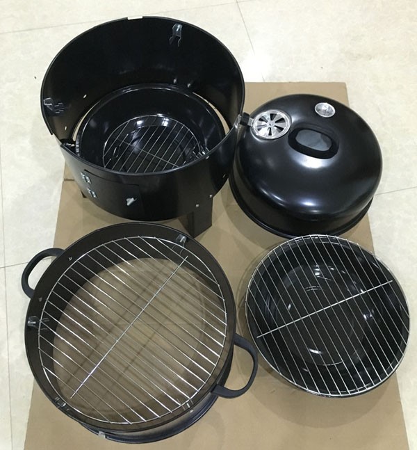 Acciaio Heavy Duty Black 3 in 1 Smoker BBQ Grill Charcoal BBQ Grill Grill Barbecue Grill