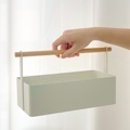 Japanese Style Wrought Iron Cosmetic Storage Box with Wood Pole1