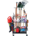 Metal Garden Tool Stand: Organizer, Yard Tool Rack with Wheels for Garage Storage1