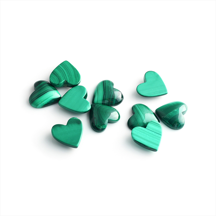 Heart Shaped Cabochons malachite