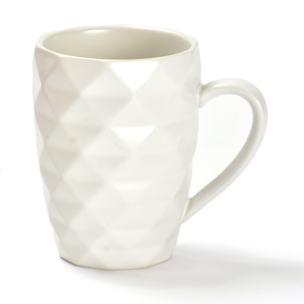 Direct sales can be customized packaging diamond ceramic 16oz capacity pottery mugs diamond cup