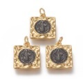 Real 18K Gold Plated Gunmetal Saint Benedict Brass Pendants - Pandahall1