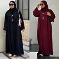 مانتو آستین بلند 20251 مانتو ژاکت کش باف پشمی ترکی گشاد مسلمان اپن Abaya