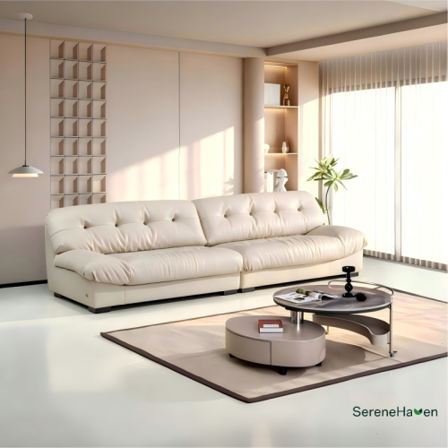 압축 소파 대 정품 가죽 소파 2026 | SereneHaven H059/LS-007 B2B 도매 안내