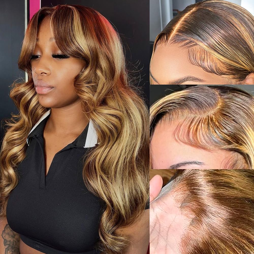 4/27 13x4 Wave Body Highlight Lace Front Wig