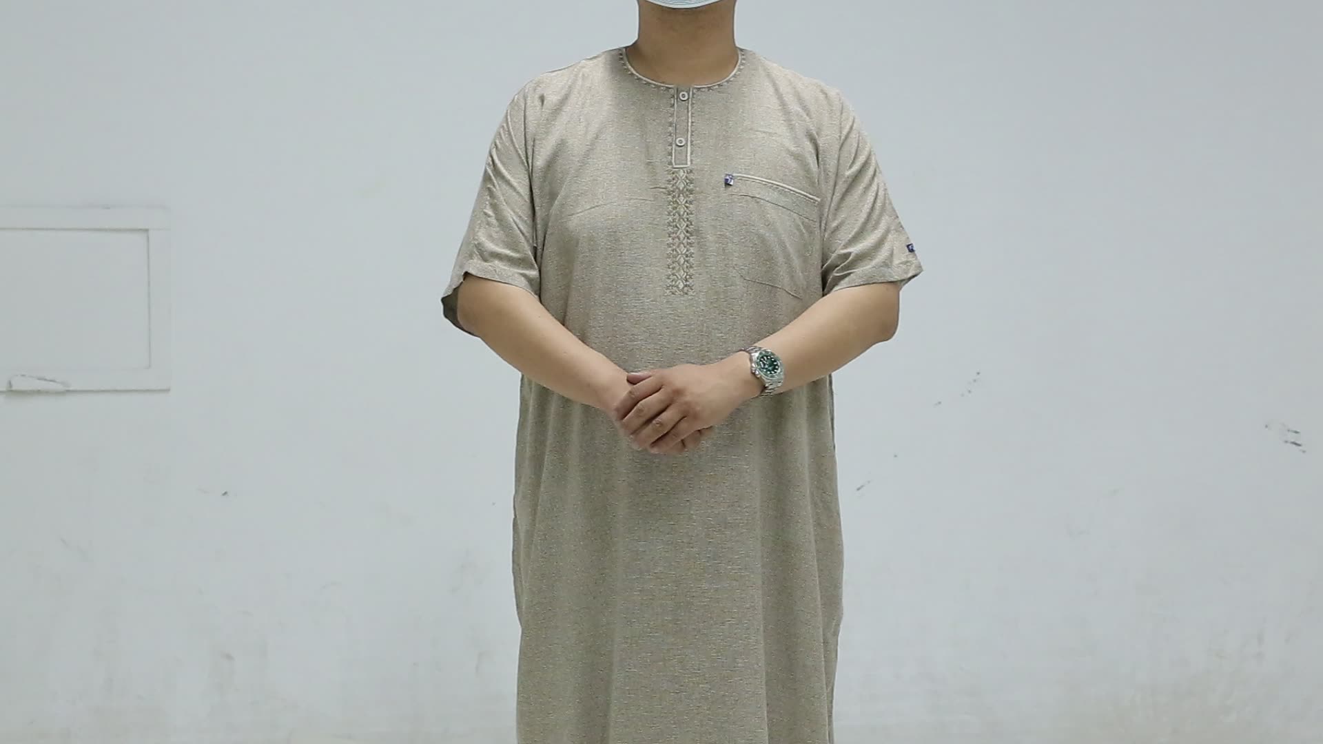 Abbigliamento islamico Abite Muslim Dress Dubai Men Thobe Dubai Abayas Cotton Kaften Kimono1