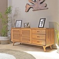 Top -Qualitätstürseite natürliche moderne Designs Aufbewahrung Wohnzimmer Feste Küche Holz Rattan Schrank1