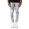 Fashion Custom Denim παντελόνια παντελόνια κεντήματα κέντημα επισκευασμένα ελαστικά σχισμένα κοκαλιάρικο τζιν ανδρών Jeans1
