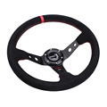 14 Inch Universal Car Deep Dish Suede Sport Racing Steering Wheel1