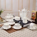 Ceramic European Style 15-Piece Tea & Coffee Set - Modern Simple Design1