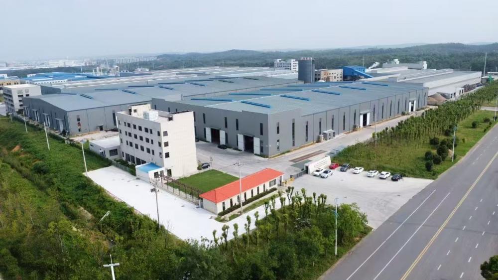 A bird's-eye view of the factory taken by a drone