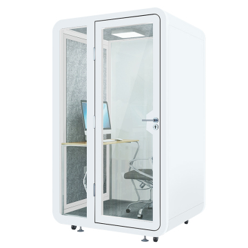 135x115 White Soundproof Booth